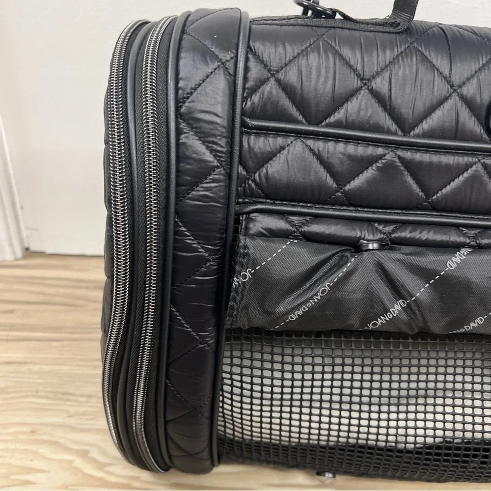 Joan & David 20” Diamond Quilted Travel Pet Carrier Backpack Black JDB2358 $290